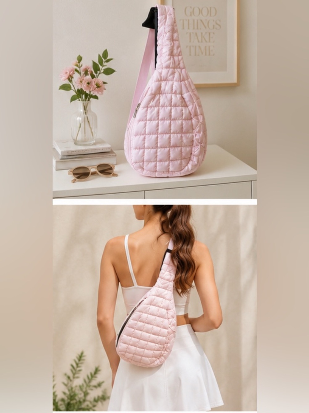Quilted Pink‎ Women's Backpack